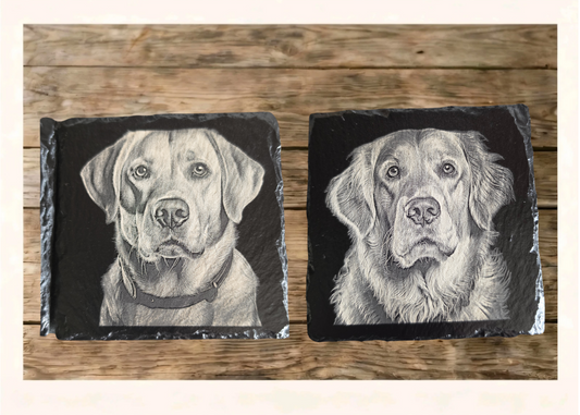 Custom Dog Slate Coaster